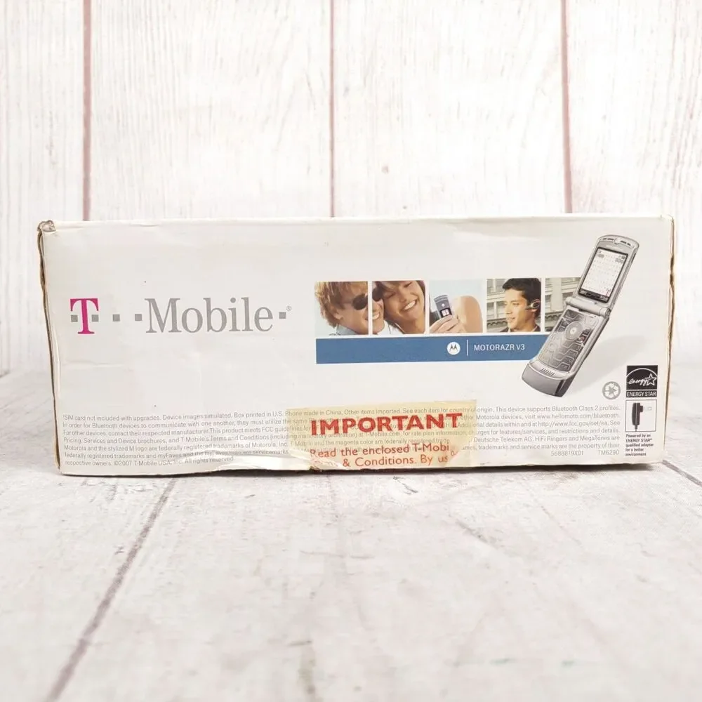 NO BATT Motorola RAZR V3 Flip Cell Phone - CINGULAR SILVER w/ Box Manual, TESTED